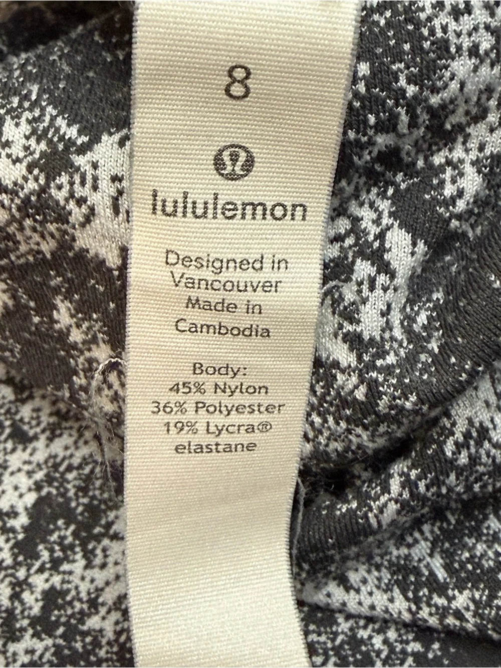 lululemon athletica Grey Marbled High-Rise Leggings